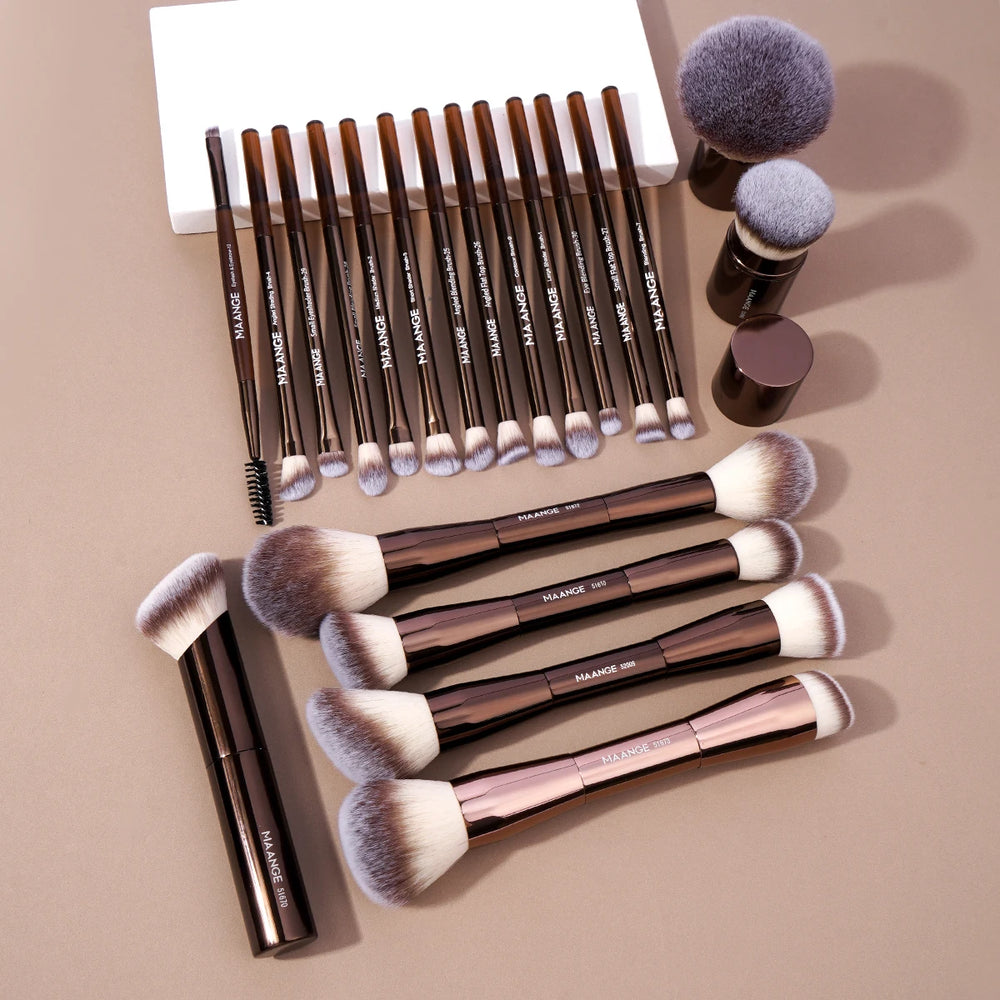 MAANGE 20-Piece Pro Makeup Brush Set – Double-Ended & Multi-Purpose