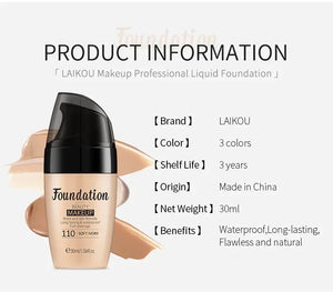 LAIKOU Liquid Foundation – Moisturizing & Long-Lasting