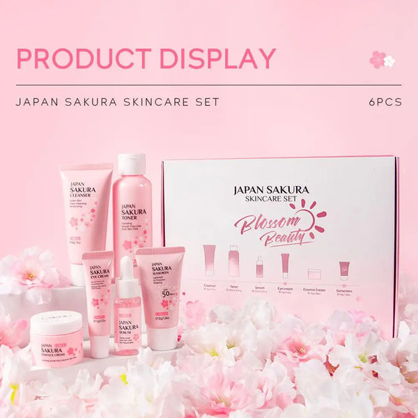 6pcs Sakura Face & Skin Care Set with Gift Box