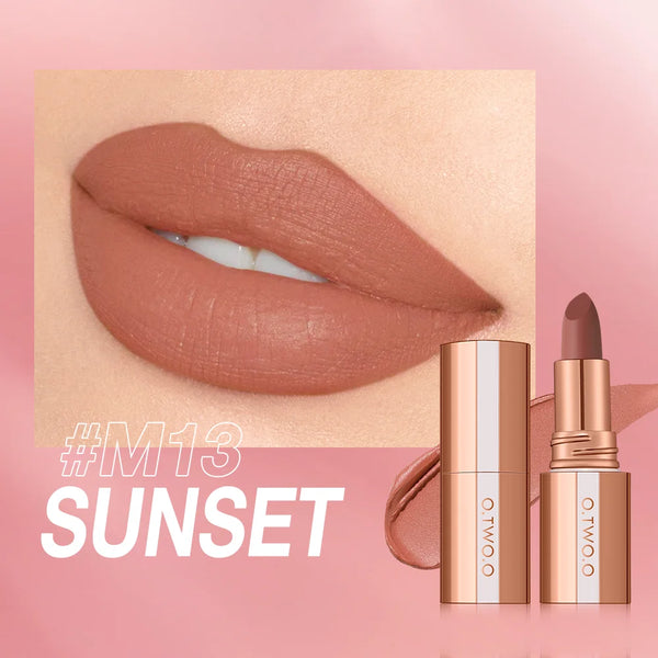 O.TWO.O Matte Lipstick Long Lasting Waterproof Lip Stick Smudge-free Classic Highly Pigmented Velvet Finish Lip Tint Makeup