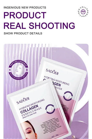 Collagen Anti Wrinkle Facial Mask Anti Aging Fade Fine Lines Firm Skin Moisturizing Brightening Smooth SkinCare Korean Cosmetics