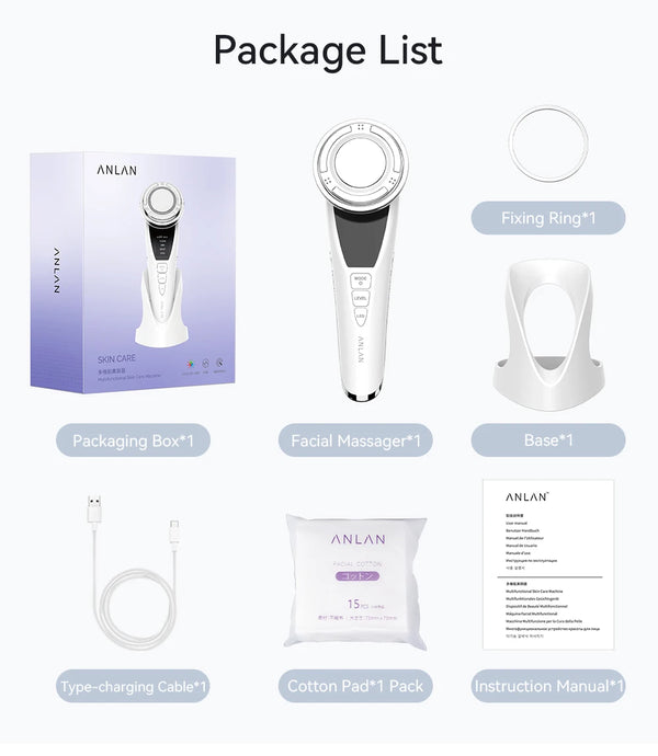 ANLAN EMS Facial Massager Pro: Cold Compress & Deep Cleaning Device