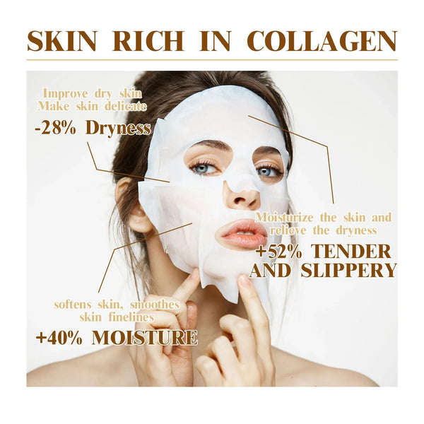 10pcs Collagen Anti-Wrinkle Facial Masks – Anti-Aging & Moisturizing