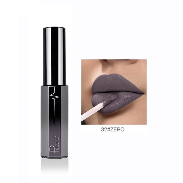 Pudaier Semi Matte Liquid Lipstick Lips Makeup Half Moisturizing Lip Gloss Makeup Cosmetics Moisturizer Lipgloss Make up Batom