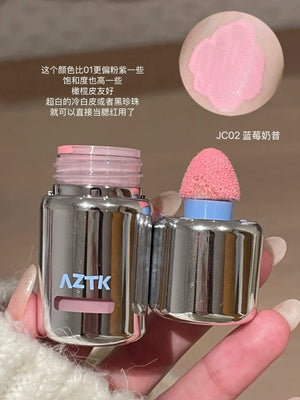 AZTK Liquid Blusher Jello Color Powder JC04  Moisturizing Highlight Beauty Expands Contracts Cheek Matte Face Makeup