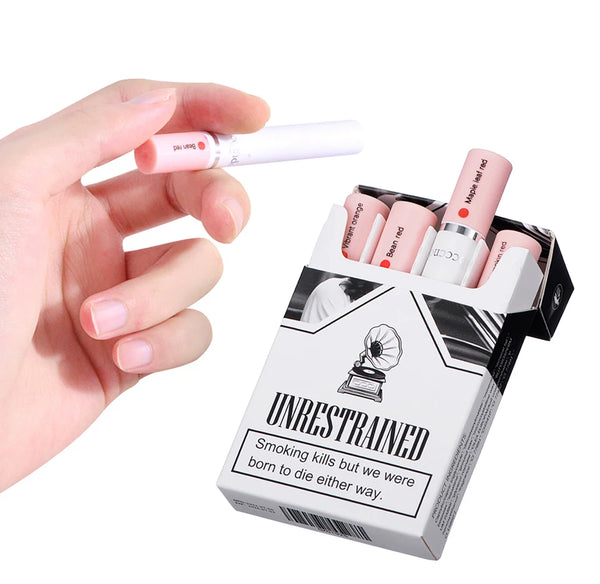 cigarette lip tint 20pcs Cotton Swab Lipstick Tattoo Lipstick Non-Stick Long-Lasting Waterproof and Kiss-proof Durable Lip Stain Set BEUKING 4Pcs Cigarette Case Lipstick