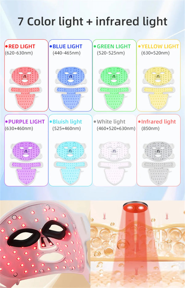 LED 8-Color Face & Neck Mask – Anti-Aging & Skin Tightening