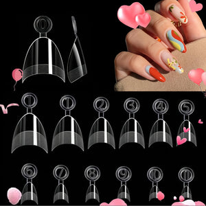 120PCS- Semi-frosted short almond clear fake nails, whitening nail art set with removable fake nails for festivals, parties, dat