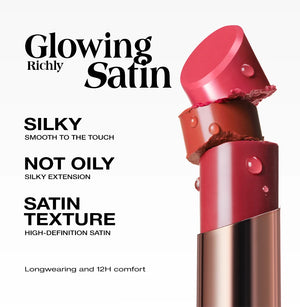 Hydrating Satin Lipstick Long Lasting Moisturizing Nourishing Non Oily Plump Lips Gloss Smooth Formula Glowing Finish