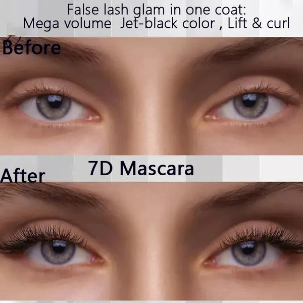 1/2/3PCS 7D Fiber Mascara Set Waterproof Durable Curling Mascara Sweatproof Anti-smudge Slimming Base Mascara for all skin types