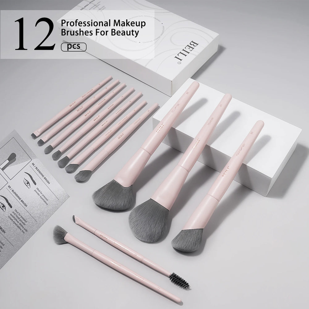 BEILI 12/15-Piece Professional Makeup Brush Set – Vegan & Premium