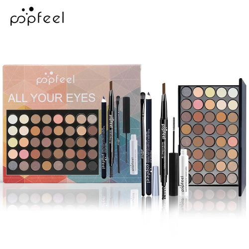 POPFEEL Eye Makeup Set – Eyeshadow, Eyeliner, Mascara & Eyebrow Kit