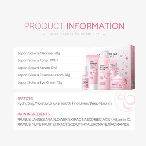 Sakura Skincare Set – Face Cream, Serum, Toner & More
