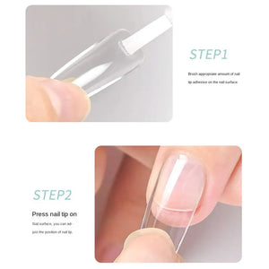 Strong Nail Glue for Acrylic Nail Tips-Fake, Brush On, Quick Dry, Easy Application Durable & Long-Lasting Fast Glue False Nails