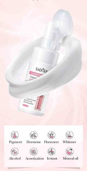 SAODER Q10 Vitamin C Facial Cleanser Face Wash Foam Facial Cleansing Mossee Moisturizing Brightening Facial Skin Care Products