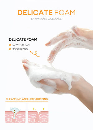 Vitamin C Facial Cleanser Skin Deep Cleansing Moisturizing Blackhead Removal skincare Face Wash Foam Face Cleanser Skin Care