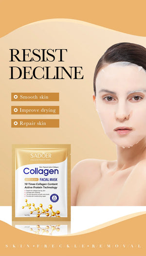 10pcs Collagen Anti-Wrinkle Facial Masks – Anti-Aging & Moisturizing