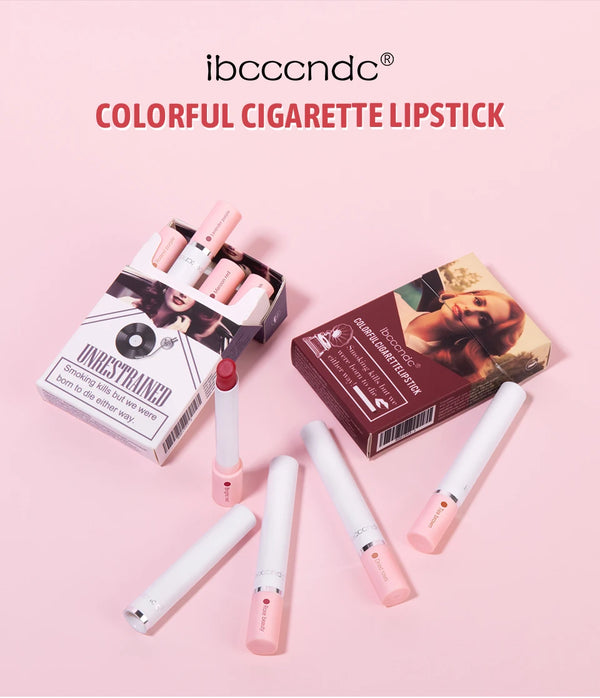 4 pcs/set Cigarette Lipstick Set Long Lasting Lip Glaze Matte Lip Gloss Waterproof Lip Stick Tube Nude Lip Tint Makeup Cosmetics