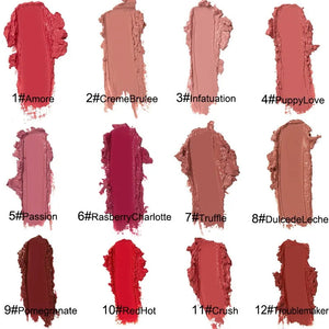 12-Color Waterproof Lipstick – Long-Lasting & Vivid