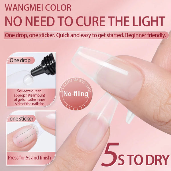 PERFECT COLOR,15ml,nail glue,nail stuff,press on nails,nail art,Quick Drying, Semi Solid, Long Lasting, No UV Light Needed