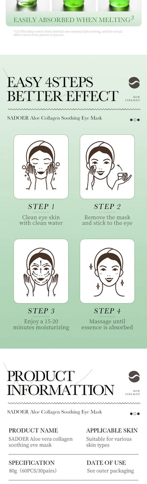 Aloe Vera Collagen Eye Mask – Anti-Dark Circles & Moisturizing