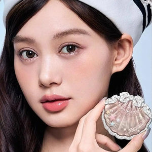 Flower Knows Pearl Shell Shape Velvet Embossed Blush Matte Finish Buildable Blendable Powder Blush For Cheeks For All Skin Tones