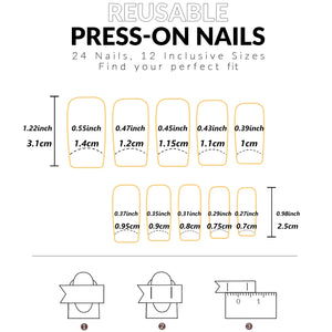 24pcs Coffin Shaped Fake Nails +1 Nail File +1 Jelly 24pcs Coffin Shaped Fake Nails +1 Nail File +1 Jelly