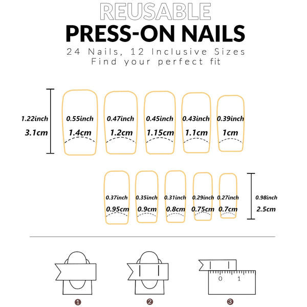 24pcs Coffin Shaped Fake Nails +1 Nail File +1 Jelly 24pcs Coffin Shaped Fake Nails +1 Nail File +1 Jelly