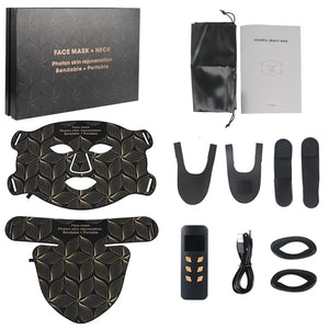 LED 8 Colors Face Mask and Neck Red Light  Near Infrared Therapy Anti Aging Wrinkle Acne Pore Oil Control Skin Tighten Whiten