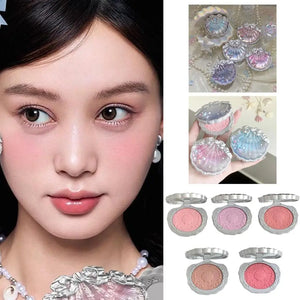 Flower Knows Pearl Shell Shape Velvet Embossed Blush Matte Finish Buildable Blendable Powder Blush For Cheeks For All Skin Tones