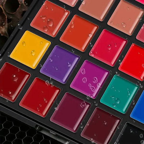 25-Color Lipstick Palette Long-Lasting 24-Hour Wear,Waterproof and Smudge-Proof,Multi-Purpose for Lips and Eyes,Valentine's Gift