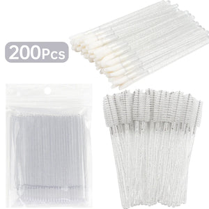 200pcs Eyelash Extension Supplies Kit Disposable Lash Spoolies Brushes Micro Cotton swab Brush Mascara Wand Lipstick Applicator