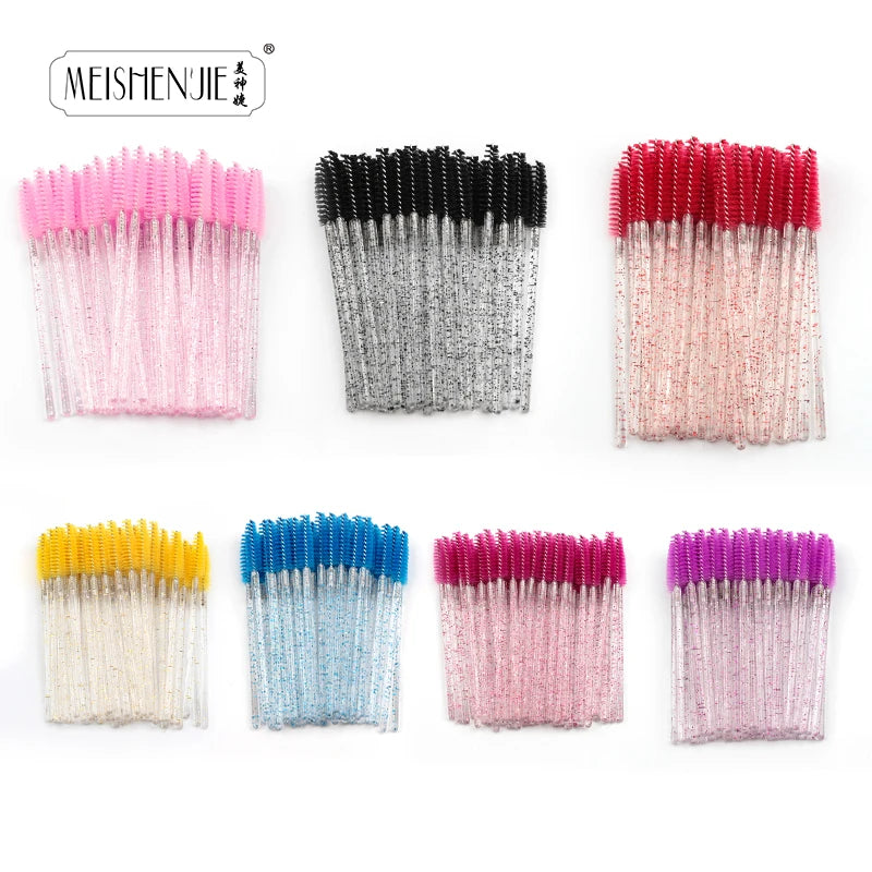 Crystal Mascara Wands – Eyelash & Eyebrow Brush Spoolies (5/50 pcs)