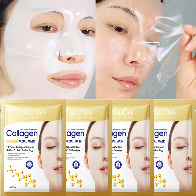 10pcs Collagen Anti-Wrinkle Facial Masks – Anti-Aging & Moisturizing