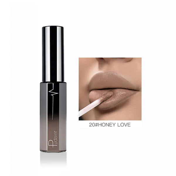 Pudaier Semi Matte Liquid Lipstick Lips Makeup Half Moisturizing Lip Gloss Makeup Cosmetics Moisturizer Lipgloss Make up Batom
