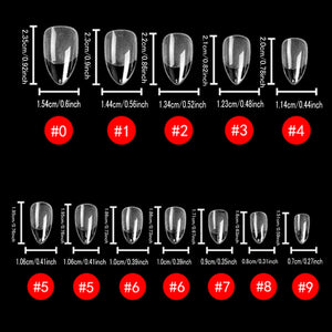 120PCS- Semi-frosted short almond clear fake nails, whitening nail art set with removable fake nails for festivals, parties, dat