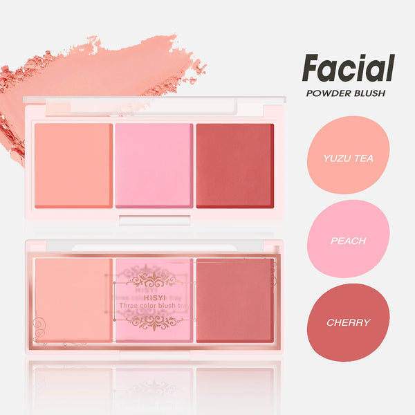 HISYI Three-Color Natural Blush – Matte & Long-Lasting
