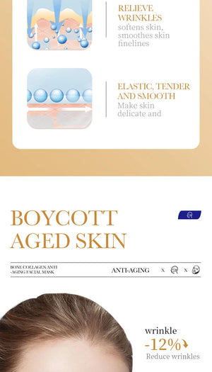 10pcs Collagen Anti-Wrinkle Facial Masks – Anti-Aging & Moisturizing