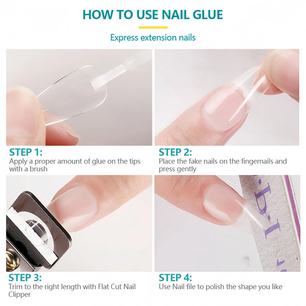 Nailpop Nail Glue 2/5PCS Strong Adhesive Fast Drying Long Lasting Transparent Acrylic Glue for Artificial Nails Nail Art Tools