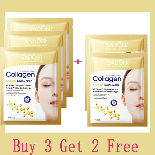 10pcs Collagen Anti-Wrinkle Facial Masks – Anti-Aging & Moisturizing