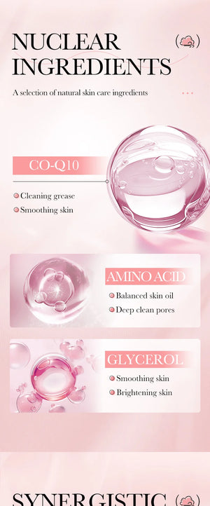 SAODER Q10 Vitamin C Facial Cleanser Face Wash Foam Facial Cleansing Mossee Moisturizing Brightening Facial Skin Care Products