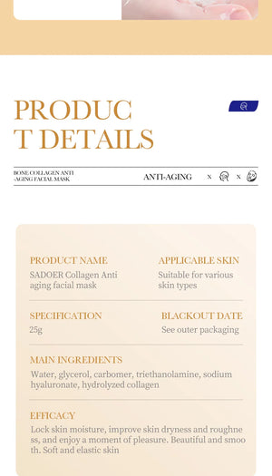 10pcs Collagen Anti-Wrinkle Facial Masks – Anti-Aging & Moisturizing