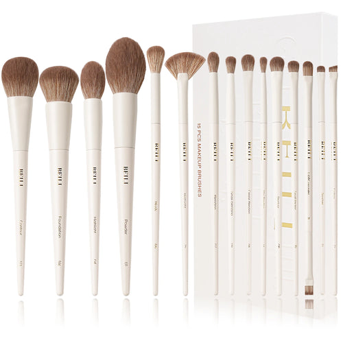 BEILI 12/15-Piece Professional Makeup Brush Set – Vegan & Premium