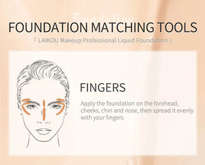 LAIKOU Liquid Foundation Moisturizing Long Lasting Face Comestics Natural Brighten Face Base Tone Make Up 30ml