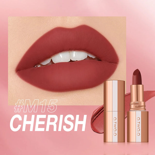 O.TWO.O Matte Lipstick Long Lasting Waterproof Lip Stick Smudge-free Classic Highly Pigmented Velvet Finish Lip Tint Makeup
