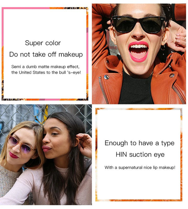 Pudaier Semi Matte Liquid Lipstick Lips Makeup Half Moisturizing Lip Gloss Makeup Cosmetics Moisturizer Lipgloss Make up Batom