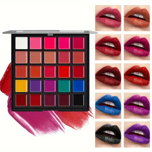 25-Color Lipstick & Eyeshadow Palette – Long-Lasting & Waterproof