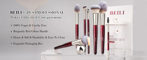 BEILI 12/15-Piece Professional Makeup Brush Set – Vegan & Premium