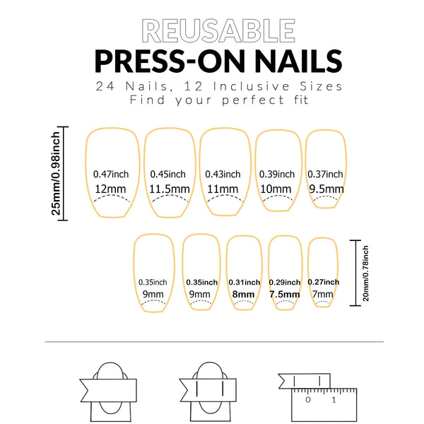 24pcs Coffin Shaped Fake Nails +1 Nail File +1 Jelly 24pcs Coffin Shaped Fake Nails +1 Nail File +1 Jelly