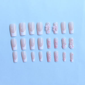 24pcs Coffin Shaped Fake Nails +1 Nail File +1 Jelly 24pcs Coffin Shaped Fake Nails +1 Nail File +1 Jelly